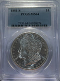 Silver Morgan Dollar 1881-S PCGS MS64