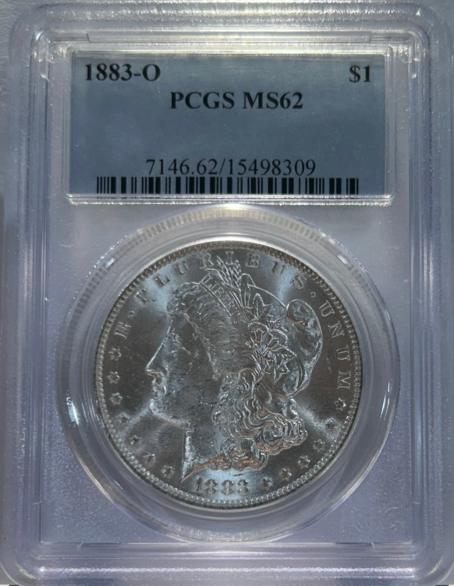 Silver Morgan Dollar 1883-0 PCGS MS62